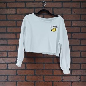 ZARA Peanuts DIY Sweatshirt Cropped Size Large